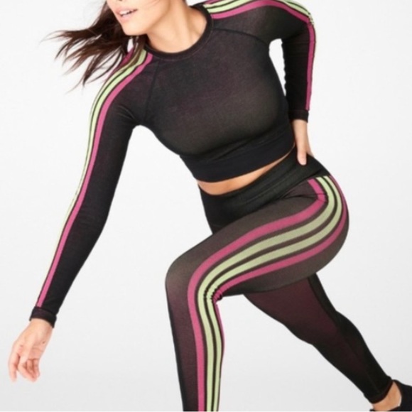 Fabletics Racer Stripe Crop Top - Picture 4 of 4